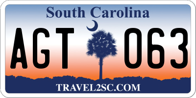 SC license plate AGT063