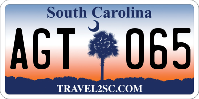 SC license plate AGT065