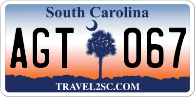 SC license plate AGT067
