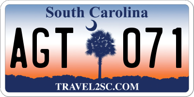 SC license plate AGT071