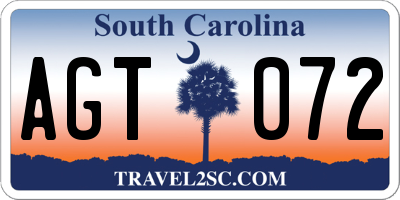 SC license plate AGT072