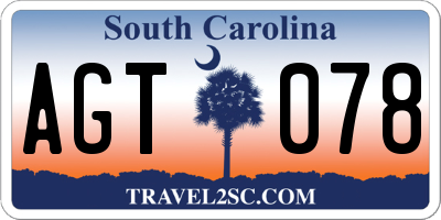 SC license plate AGT078