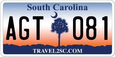 SC license plate AGT081