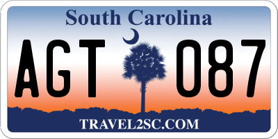 SC license plate AGT087