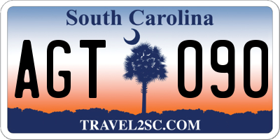 SC license plate AGT090