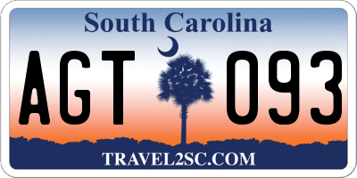 SC license plate AGT093