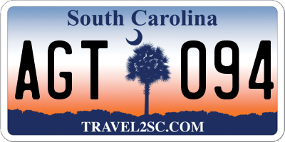 SC license plate AGT094