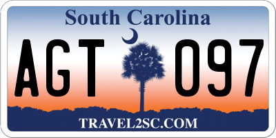 SC license plate AGT097