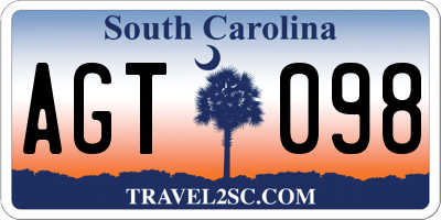 SC license plate AGT098