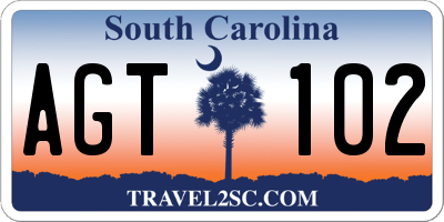 SC license plate AGT102