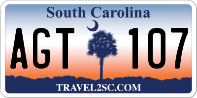 SC license plate AGT107