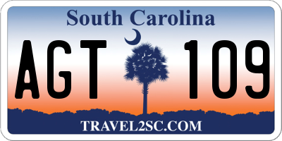 SC license plate AGT109