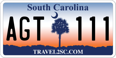 SC license plate AGT111