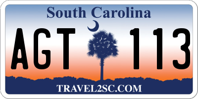SC license plate AGT113