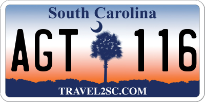SC license plate AGT116