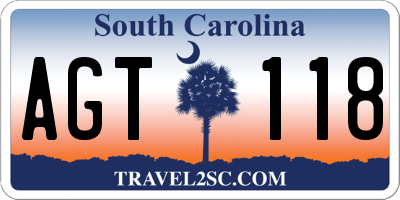 SC license plate AGT118