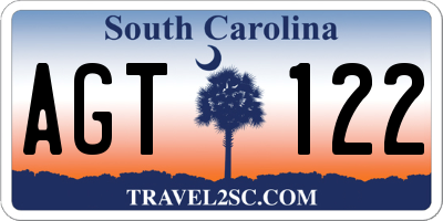 SC license plate AGT122