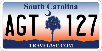 SC license plate AGT127