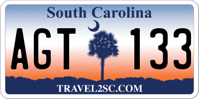SC license plate AGT133