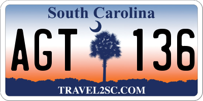 SC license plate AGT136