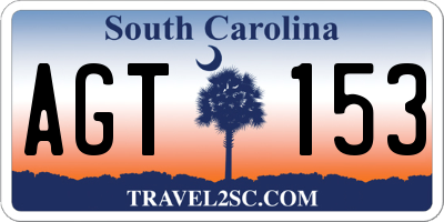 SC license plate AGT153