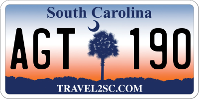 SC license plate AGT190