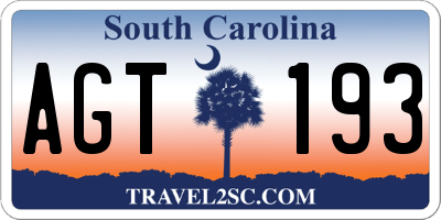 SC license plate AGT193
