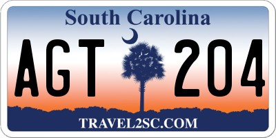SC license plate AGT204