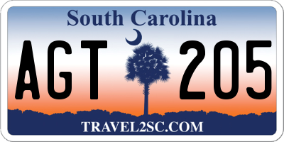 SC license plate AGT205