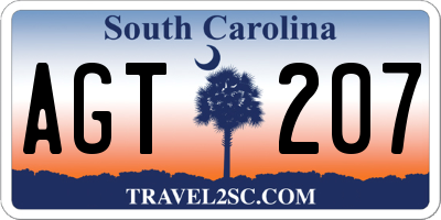 SC license plate AGT207