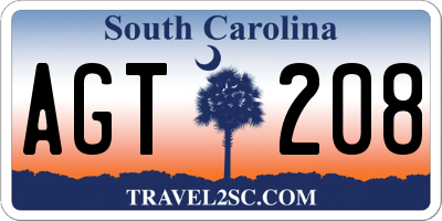 SC license plate AGT208