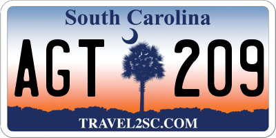 SC license plate AGT209