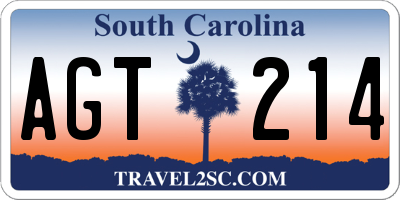 SC license plate AGT214