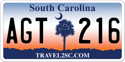 SC license plate AGT216