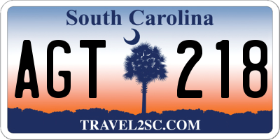 SC license plate AGT218
