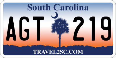 SC license plate AGT219