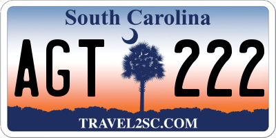 SC license plate AGT222