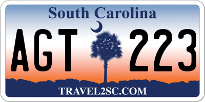 SC license plate AGT223