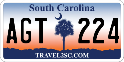 SC license plate AGT224