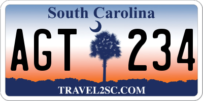 SC license plate AGT234
