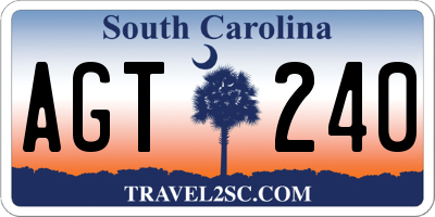 SC license plate AGT240
