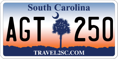 SC license plate AGT250