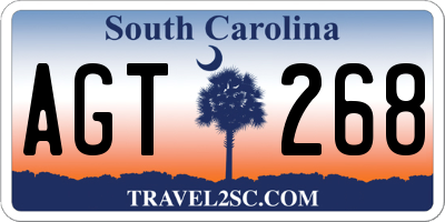SC license plate AGT268