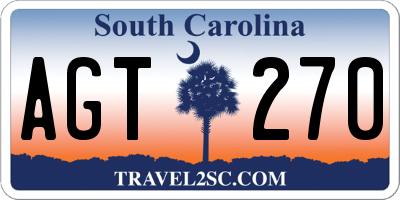 SC license plate AGT270