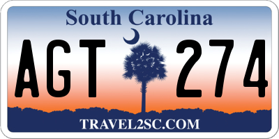 SC license plate AGT274