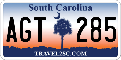 SC license plate AGT285