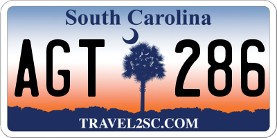 SC license plate AGT286