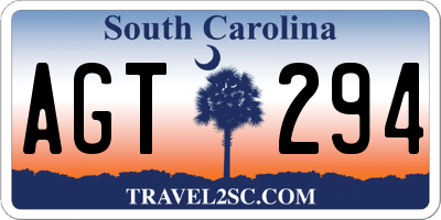 SC license plate AGT294