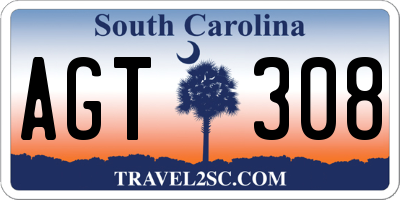 SC license plate AGT308