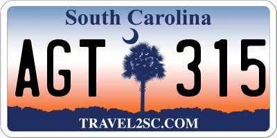 SC license plate AGT315
